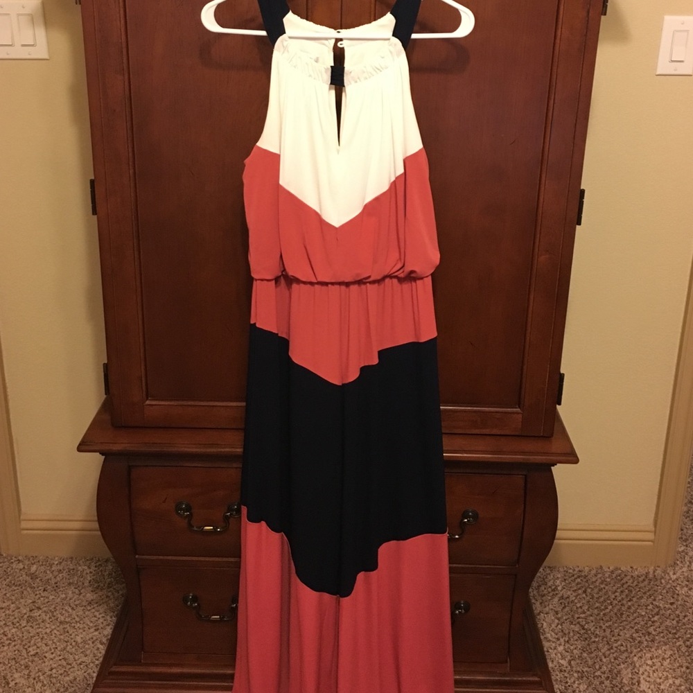 London Times High Neck Maxi Dress